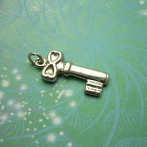 Vintage Silver Key Charm - Vintage Charm - Sterling Silver - Silver Charm - Key Pendant - Vintage Key - Antique Silver Key - Jewelry Making
