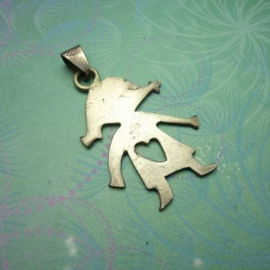 Vintage Sterling Silver Dangle Charm - Cut out Girl