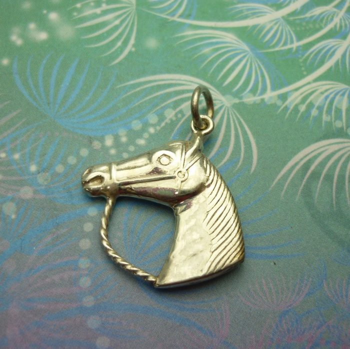 Vintage Sterling Silver Dangle Charm - Horse Head