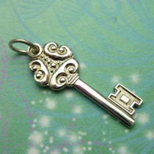 Vintage Sterling Silver Dangle Charm - Key 11