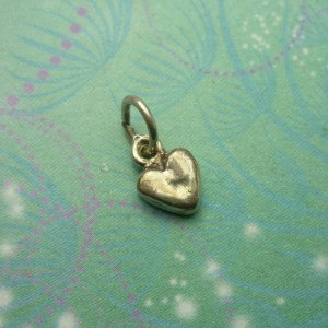 Vintage Sterling Silver Dangle Charm - Tiny Heart
