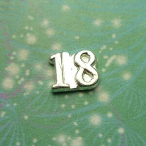 18 Number Charm - Medium - Charm for Memory Lockets