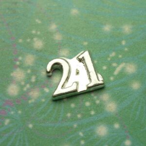 21 Number Charm - Medium - Charm for Memory Lockets