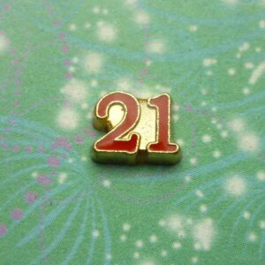 21 Twenty One Red - Charm for Memory Lockets