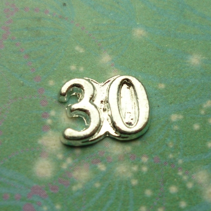 30 Number Charm - Medium - Birthday Charm for Story Lockets - Charm for Memory Lockets