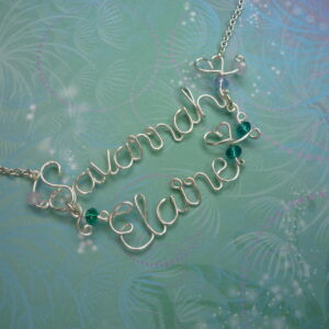 Personalised Name Necklace - Silver -  Double Name