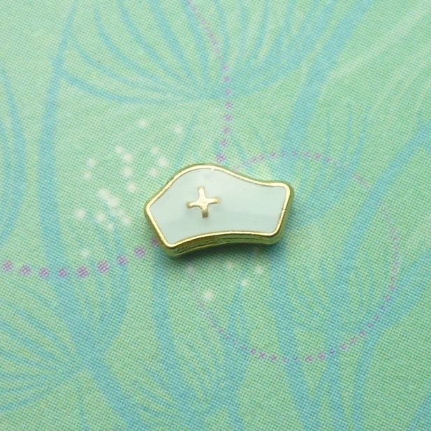 Nurse White & Gold - Charm for Memory Lockets