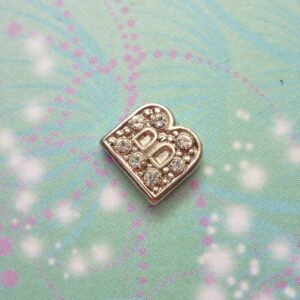 Letter B - Silver Sparkling - Charm for Lockets - Charm for Memory Lockets