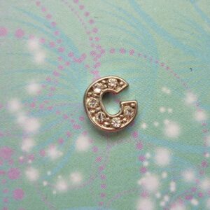 Letter C - Silver Sparkling - Charm for Lockets - Charm for Memory Lockets