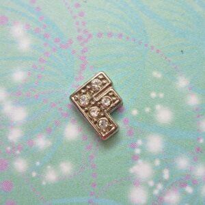 Letter F - Silver Sparkling - Charm for Lockets - Charm for Memory Lockets