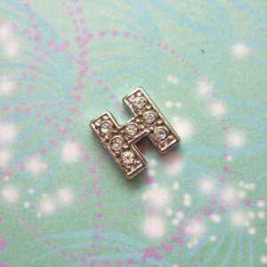 Letter H - Silver Sparkling - Charm for Lockets - Charm for Memory Lockets