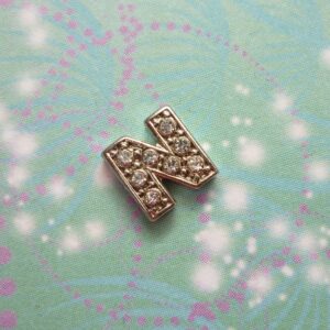 Letter N - Silver Sparkling - Charm for Lockets - Charm for Memory Lockets