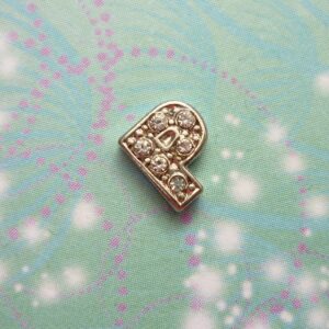 Letter P - Silver Sparkling - Charm for Lockets - Charm for Memory Lockets