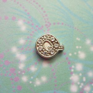 Letter Q - Silver Sparkling - Charm for Lockets - Charm for Memory Lockets