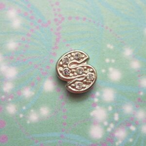 Letter S - Silver Sparkling - Charm for Lockets - Charm for Memory Lockets