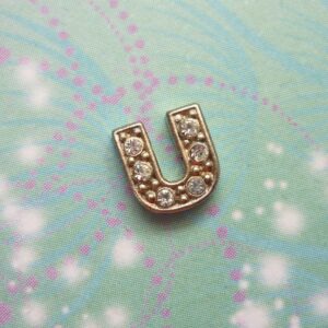 Letter U - Silver Sparkling - Charm for Lockets - Charm for Memory Lockets