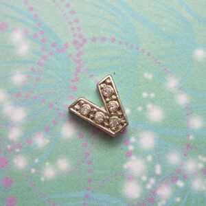 Letter V - Silver Sparkling - Charm for Lockets - Charm for Memory Lockets