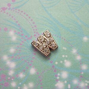Letter W - Silver Sparkling - Charm for Lockets - Charm for Memory Lockets