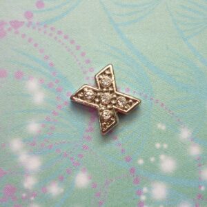Letter X - Silver Sparkling - Charm for Lockets - Charm for Memory Lockets