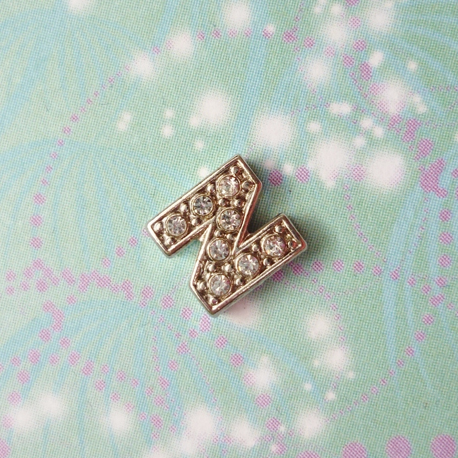 Letter Z - Silver Sparkling - Charm for Lockets - Charm for Memory Lockets