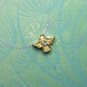 Angel Gold & Crystal -  Locket Charm - Charm for Memory Lockets