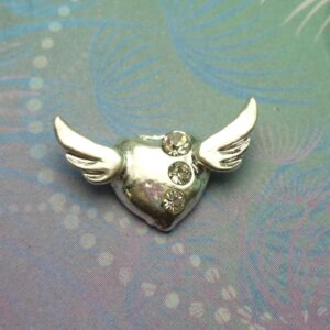 Angel Heart Wings with Jewels Jumbo - Charm for Memory Lockets