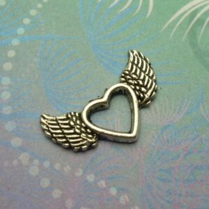 Angel Wings Framed Heart Jumbo - Charm for Memory Lockets