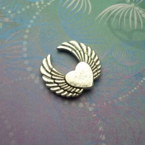 Angel wings with Heart Jumbo - Charm for Memory Lockets