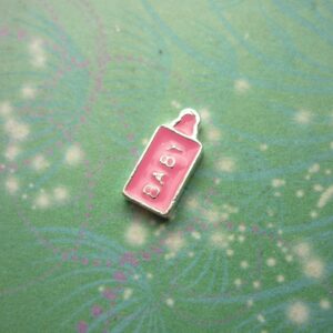 Baby Bottle Pink - Charm for Memory Lockets