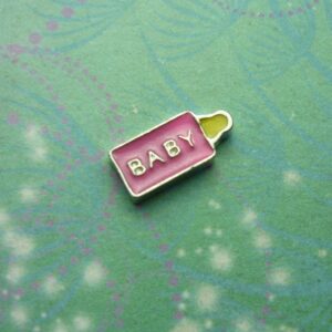 Baby Bottle - Pink - Charm for Memory Lockets