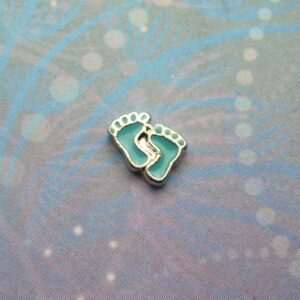 Baby Feet Blue & Silver - Charm for Memory Lockets