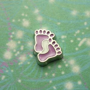Baby Feet Purple - Charm for locket necklaces - Charm for Memory Lockets