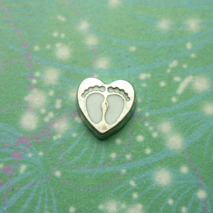 Baby Feet in Love Heart - Charm - Charm for Memory Lockets