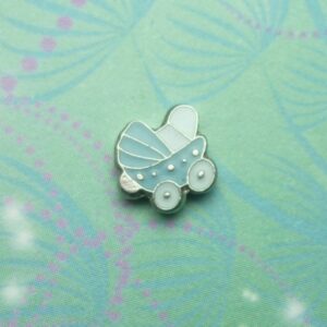 Baby Pram - Blue - Charm - Charm for Memory Lockets