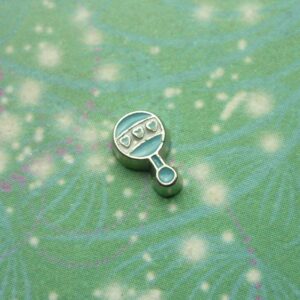 Baby Rattle - Blue - Charm for Memory Lockets