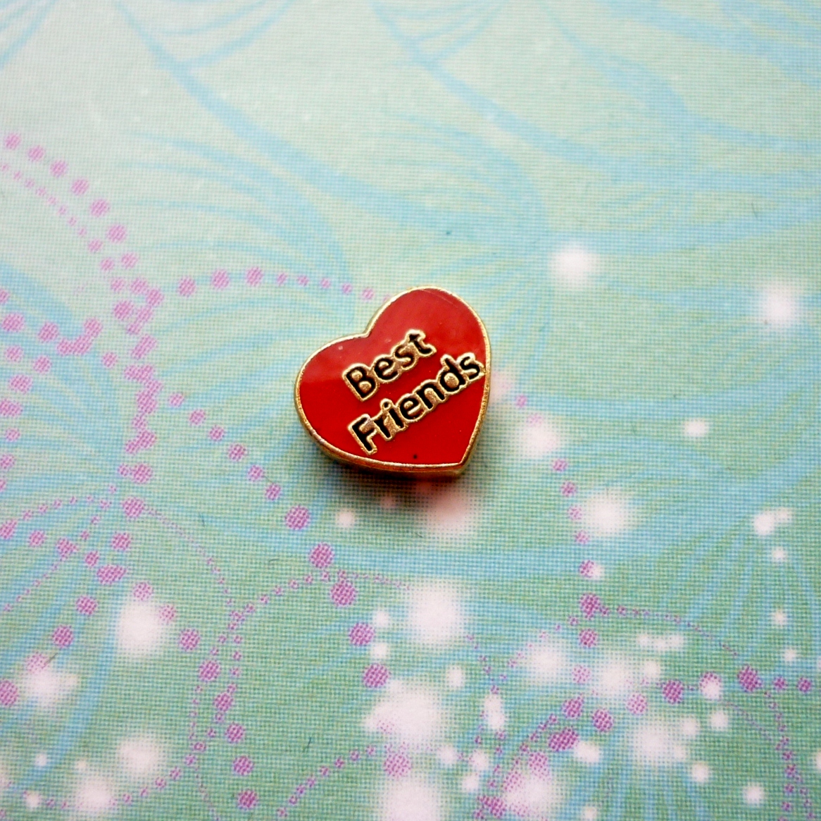 Best Friends gold heart - Charm for Memory Lockets