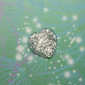 Big Sparkling Silver Glitter Heart - Charm for Memory Lockets
