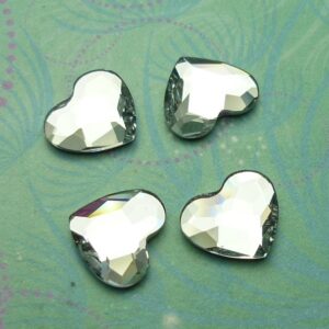 Big Swarovski Crystal Heart - Silver - Charm for Memory Lockets