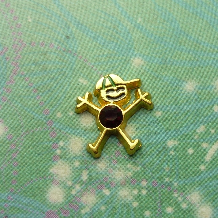 Birthsone Boy Gold Bigger - January - Charm for Memory Lockets