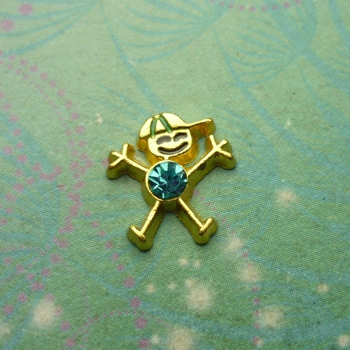 Birthsone Boy Gold Bigger - March - Charm for Memory Lockets