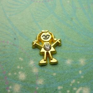 Birthsone Girl Gold Bigger - April - Charm for Memory Lockets