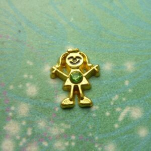 Birthsone Girl Gold Bigger - August - Charm for Memory Lockets