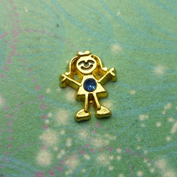Birthsone Girl Gold Bigger - December - Charm for Memory Lockets