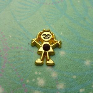Birthsone Girl Gold Bigger - January - Charm for Memory Lockets