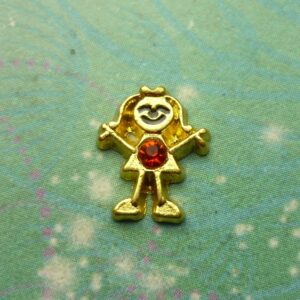 Birthsone Girl Gold Bigger - July - Charm for Memory Lockets