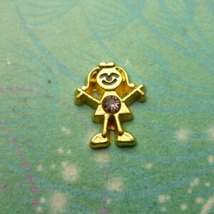 Birthsone Girl Gold Bigger - June - Charm for Memory Lockets
