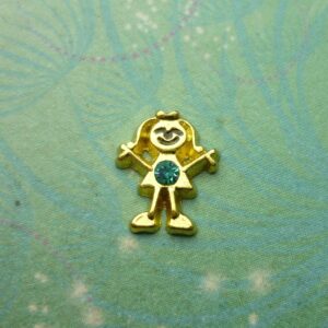 Birthsone Girl Gold Bigger - March - Charm for Memory Lockets