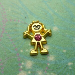 Birthsone Girl Gold Bigger - October - Charm for Memory Lockets