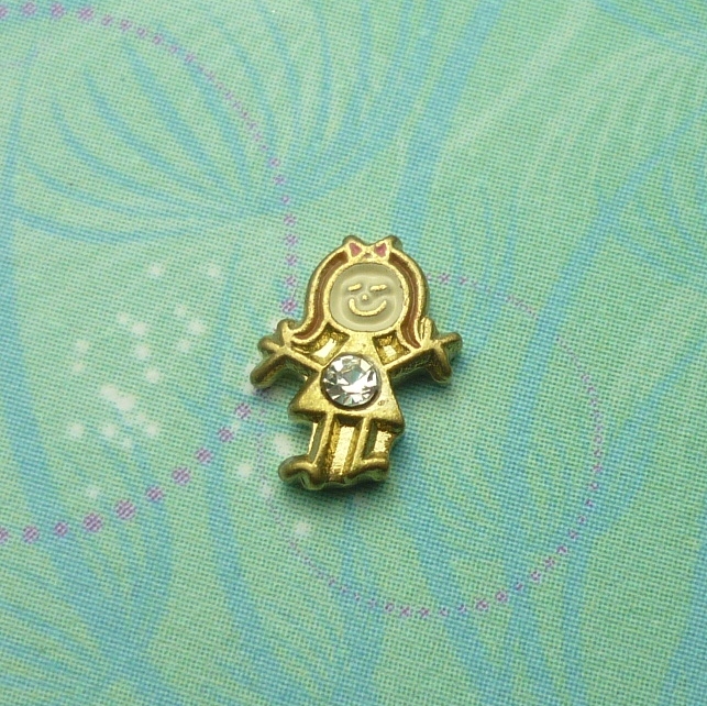 Birthstone - April - Girl - Charm for Memory Lockets