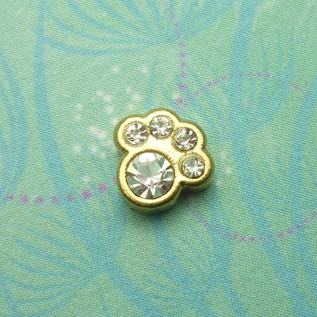 Birthstone - April - Gold - Charm for Memory Lockets